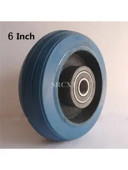 1 Предмет, 6-дюймовая колесная тележка, тяжелая синяя эластичная одноколесная износостойкая плоская тележка для водителя