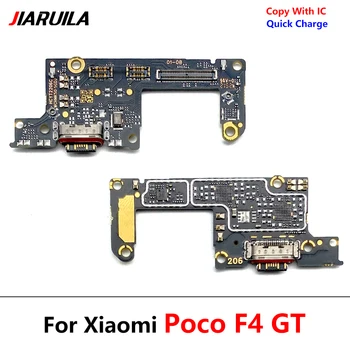 10 Шт. Для Xiaomi Poco F4 Gt USB док-станция для быстрой зарядки, разъем для микрофона, гибкий кабель, Запчасти для ремонта платы зарядки
