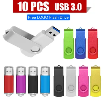 10 шт./лот USB 3,0 Флэш-накопитель 64 ГБ 128 ГБ Флеш-накопитель 16 ГБ Флешка 32 ГБ Диск на ключе USB-накопитель 8 ГБ флэш-диск памяти