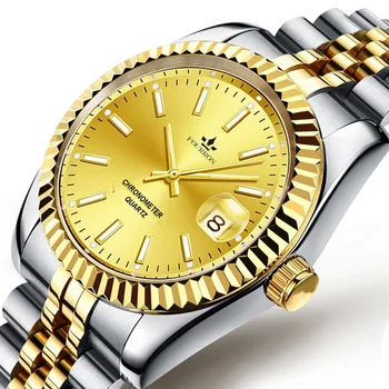 2022 Мужские часы Tuhaojin с увеличительным календарем, водонепроницаемые женские часы Со светящимся стальным ремешком, Модные простые кварцевые женские часы