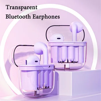 2023 Новые Модные Прозрачные Наушники TWS Bluetooth, Сенсорные Беспроводные Наушники С микрофоном, Стереонаушники Hi-Fi, Музыкальная игровая Гарнитура