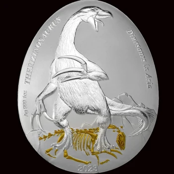 2023 Самоа Серебряное яйцо динозавра весом 1 унция .999 Серебряная монета в 2 доллара (серия 7)