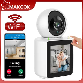 4-мегапиксельная PTZ-WIFI камера LMAKOOK, автоматическое отслеживание видеозвонка в один клик с экраном, радионяня в помещении, камера видеонаблюдения