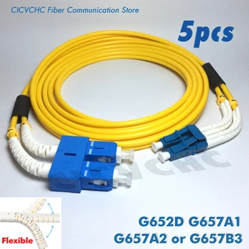 5 шт. двухшпиндельных коммутационных кабелей SC/UPC-LC/UPC-с гибким углом установки-Кабель SM 3,0 мм- 1 м, 2 м или 5 м/Оптоволоконная перемычка