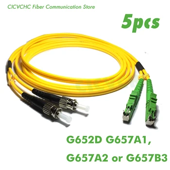 5 шт. Дуплексный оптоволоконный патчкорд LSH (E2000)/APC-ST/UPC-SM (9/125) G657B3, G657A2, G657A1 или G652D-кабель Zipcord длиной 1 м, 2 м или 5 м-3,0 мм