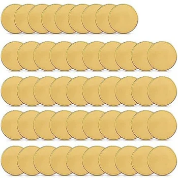 50 шт. Пустая монета для вызова, Гравировальные заготовки для монет Желтого цвета С акриловой защитной коробкой