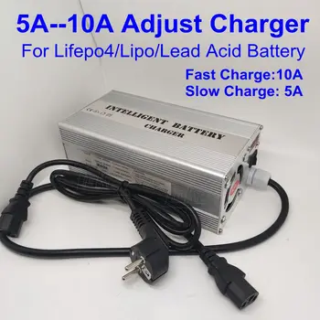 5A-10A регулируемое зарядное устройство 48V 60V 72V литий-железная батарея Lifepo4 Lipo smart charger 13S 54,6V 14S 58,8V 16S 67,2V 20S 73V 84V
