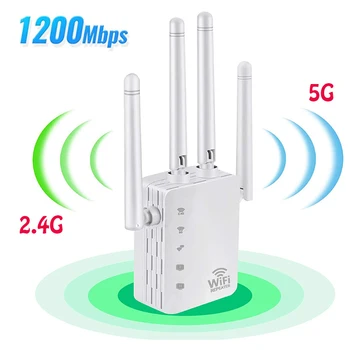 5G WIFI Удлинитель Беспроводной Усилитель Wi-Fi Ретранслятор Двухдиапазонный Сетевой Усилитель 1200 Мбит/с 802.11ac Дальний сигнал Wi/Fi Repetidor