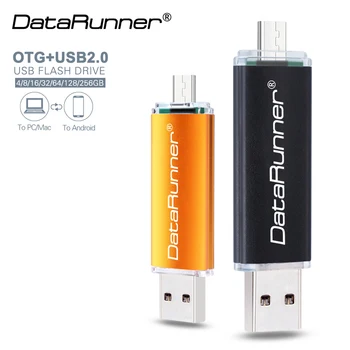 DataRunner USB 2,0 Флэш-Накопитель Micro USB Stick OTG Флеш-накопитель 8 ГБ 16 ГБ 32 ГБ 64 ГБ 128 ГБ 256 ГБ Металлический Флешка Флэш-Накопитель