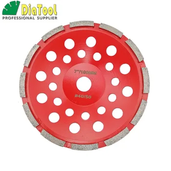DIATOOL 7-дюймовый (180 мм) однорядный чашечный круг для бетона, шлифовальный круг, шлифовальный круг, диаметр 22,23 мм