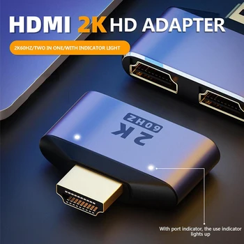 HDMI К двойному HDMI адаптеру HD 2K Разветвитель с двойным выходом Адаптер для монитора от 1 до 2 HDMI мужчин к двум HDMI женщин Адаптер Разветвитель