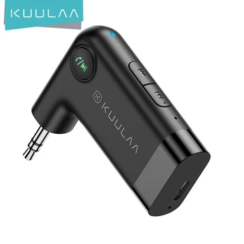 KUULAA Bluetooth приемник 5,0 3,5 мм Разъем AUX Аудио Беспроводной адаптер для автомобильных ПК Наушники Микрофон 3,5 Bluetooth 5,0 Рецептор
