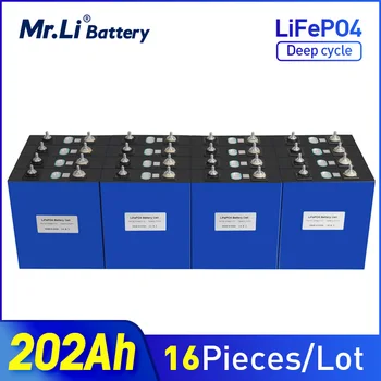 Mr.Li 16шт 3,2 V 200Ah Lifepo4 Ячейки 12v 24v 48v 202Ah литий железо фосфатная батарея с электроинструментами для гольфа на колесах Глубокого цикла