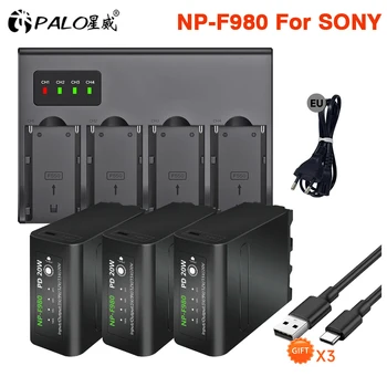 NP-F980 F960 F970 NPF980 Батарея PD20W Порт быстрой зарядки + 4 Слота Зарядное устройство F970 F980 для Sony CCD-TRV35 TRV940 CCD-RV100 CCD-RV20