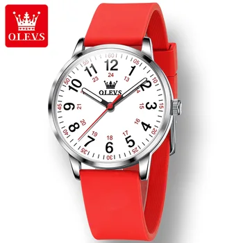 OLEVS 9953, сверхтонкие модные женские наручные часы с кварцевым силиконовым ремешком, Водонепроницаемые часы для женщин, светящиеся