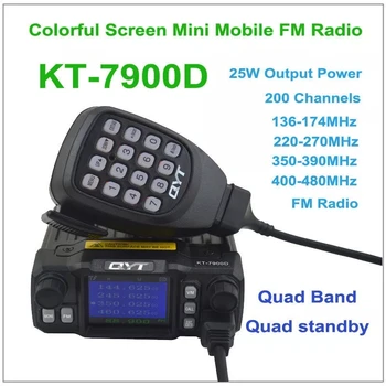 QYT KT-7900D Мобильное радио 20 Вт Четырехдиапазонный Четырехдиапазонный Дисплей 144/220/350/440 МГц Автомобильное Радио Радиолюбительская Приемопередающая станция KT7900D