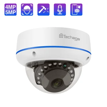Techage 5-мегапиксельная POE-камера Безопасности 4-мегапиксельная купольная IP-камера для помещений с распознаванием лиц, Антивандальная камера сетевого видеонаблюдения