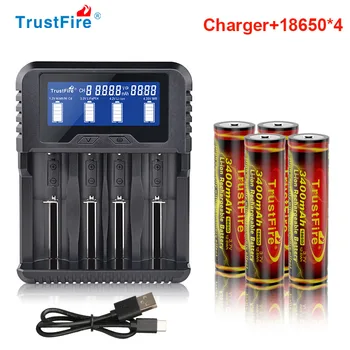 Trustfire 18650 Аккумуляторная Батарея Емкостью 3,7 В Литий-ионная Аккумуляторная Батарея Для Фонарика Torch Battery + Зарядка TR-02