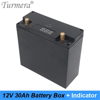 Turmera 12 В 30 ач, батарейный отсек, чехол для хранения с индикатором емкости, 48 шт 18650 Аккумулятор для бесперебойного питания 12 В