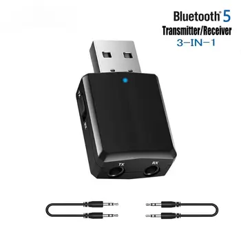 Usb Bluetooth-совместимый Приемник-передатчик 5,0 3 В 1 Edr-Адаптер 3,5 мм Aux-кабель Для телевизора, ПК, Стереозвука