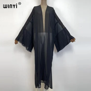 WINYI халат длинное кимоно Женский Кардиган стежка кимоно Коктейльное сексуальное Бохо Макси Африканский Праздничный Халат с рукавом 
