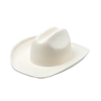 X495 Взрослая шерстяная джазовая шляпа, мужская фетровая джазовая кепка, широкополая шерстяная фетровая шляпа, женская Белая свадебная церковная шляпа-чародей