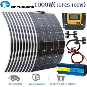 XINPUGUANG 1000 Вт гибкая солнечная панель фотоэлектрическая система балконная электростанция PV Mono 2000 Вт 110 В/220 В инвертор