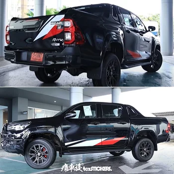 Автомобильные наклейки ДЛЯ пикапа Toyota Hilux Revo GR наружное украшение персонализированные спортивные наклейки на заказ аксессуары