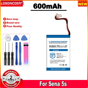 Аккумулятор LOSONCOER 600 мАч для гарнитуры Sena 5s 2-проводной и 3-проводный