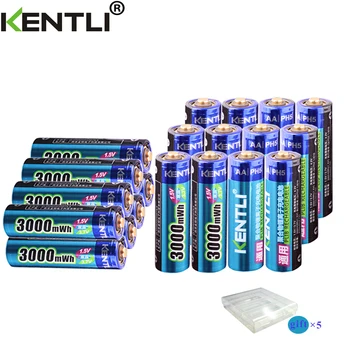 Аккумуляторная батарея KENTLI AA 1,5 В, литиевая батарея 3000 МВтч, батарея aa для камеры