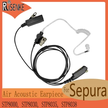Акустический наушник RISENKE-Air, Радиогарнитура для Sepura STP8000, STP8030, STP8035, STP8038, Двухканальная рация