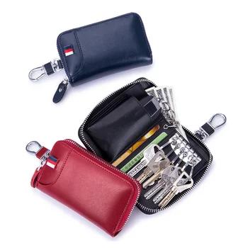 Брелок из натуральной кожи, Мужской держатель для ключей, сумка-Органайзер, кошелек для ключей от машины, ключница, мини-сумка для карт