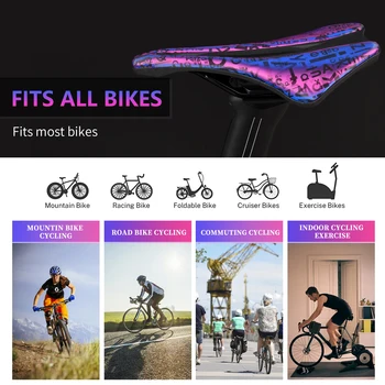 Велосипедное седло KOOTU, ультралегкое седло для горного велосипеда, седло для шоссейного велосипеда, дышащее мягкое седло из искусственной кожи, седло, меняющее цвет