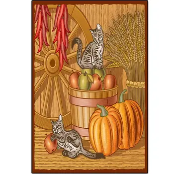 Винтажный дизайн, Оловянные Металлические вывески с изображением кошек и фруктов, овощей, Настенное искусство|Плакат с принтом из толстой жести, Настенное украшение для кухни