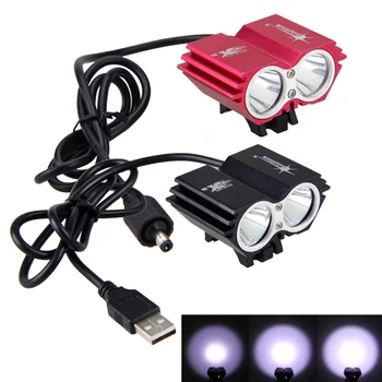 Водонепроницаемый USB-велосипедный фонарь 8000LM, светодиодная передняя велосипедная фара, двойные лампы для езды на велосипеде Без батареи