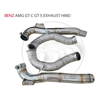 Выпускной коллектор HMD Downpipe для Benz AMG GT GT50, автомобильные аксессуары с коллектором каталитического нейтрализатора Без патрубка Cat