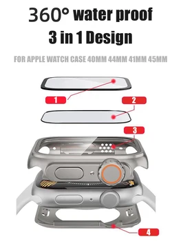 высококачественное Стекло + Чехол + Ремешок Для Apple Watch band Alpine loop 45 мм 44 мм 41 мм 40 мм браслет iWatch 4 5 6 se 7 8 Сменить на Ultra