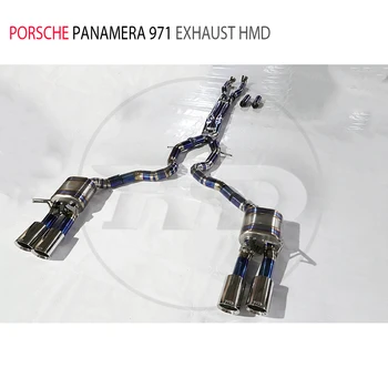 Выхлопная система HMD из титанового сплава Catback для Porsche Panamera 971 2017 года выпуска, автомобильные аксессуары, Электронный клапан Глушителя