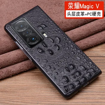 Горячие Продажи Новый Роскошный Чехол для телефона Genuinnew из натуральной кожи с 3D крокодиловой головой для Honor Magic V Magicv Cover Case