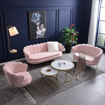 Гостиная Односпальный диван Роскошные Розовые Кресла в Скандинавском стиле Креативная Оболочка Диваны для отдыха Взрослых Канапе Салон Мебель Для спальни
