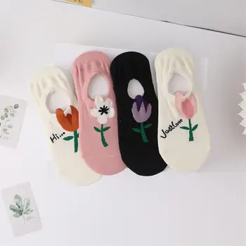 Дизайнерские Хлопчатобумажные Носки, Тапочки-Носочки, Однотонные Короткие Носки, Эластичные Невидимые Носки, Женские Носки, Чулочно-носочные изделия В Корейском Стиле