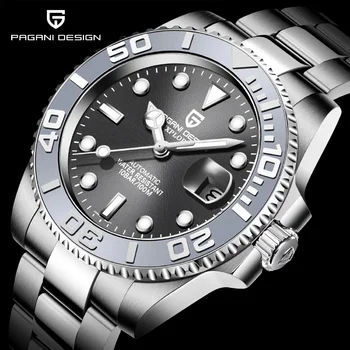 Дизайнерские часы PAGANI, роскошные механические наручные часы с сапфиром, лучший бренд, автоматические часы, водонепроницаемые мужские часы из нержавеющей стали 100 м