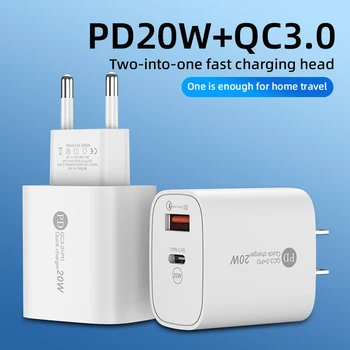 Зарядное устройство USB C 20 Вт Быстрые Зарядные Устройства PD QC3.0 Быстрая Зарядка Для iPhone Samsung Xiaomi Huawei Vivo Адаптер Настенного Зарядного устройства Для мобильного телефона