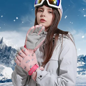 Зимние 2020 лыжные перчатки для занятий спортом на открытом воздухе, женские водонепроницаемые ветрозащитные плюс бархатные теплые перчатки для езды на электровелосипеде