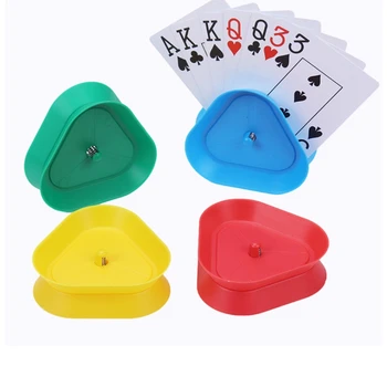 Игровой Держатель для покера из 16 частей, Пластина для игровых карт, Пластиковый Треугольный Органайзер для игровых карт, Семейные Игровые Карты Для игры В покер