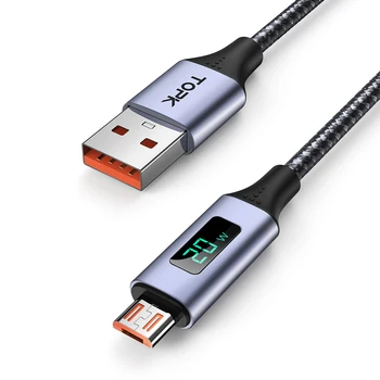 Кабель Micro USB/Type C 3A Для быстрой зарядки, кабель для передачи данных с цифровым дисплеем напряжения для мобильного телефона Samsung Xiaomi Высокого качества