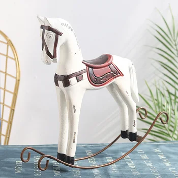 Креативное европейское украшение статуэтка лошади из пеньковой веревки из дерева для дондолы, подарок, сделанный вручную, аксессуары для украшения дома