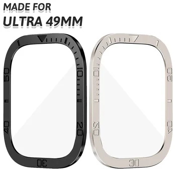 Металлический каркас для Apple Watch Ultra Case 49 мм Защитная оболочка из закаленного стекла для iWatch Ultra 49 мм Сменные аксессуары