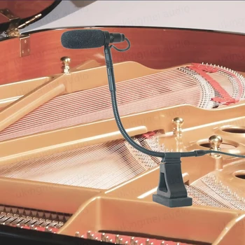 Микрофон для музыкальных инструментов с креплением к пианино для беспроводной системы Shure, Вход фантомного питания 48 В, Гибкий конденсаторный микрофон с гусиной шеей