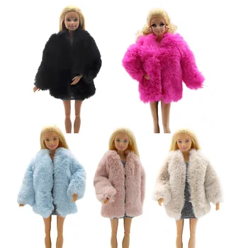 Модное пальто Плюшевый плащ Ветровка Повседневная одежда Костюм Игрушки Аксессуары для куклы Барби 29 см